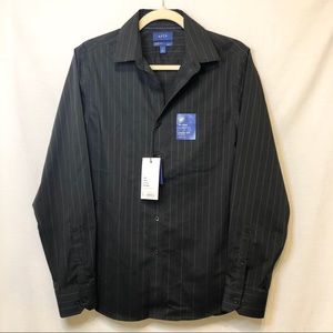 NWT APT 9 Black Pinstripe Button Down Shirt - S